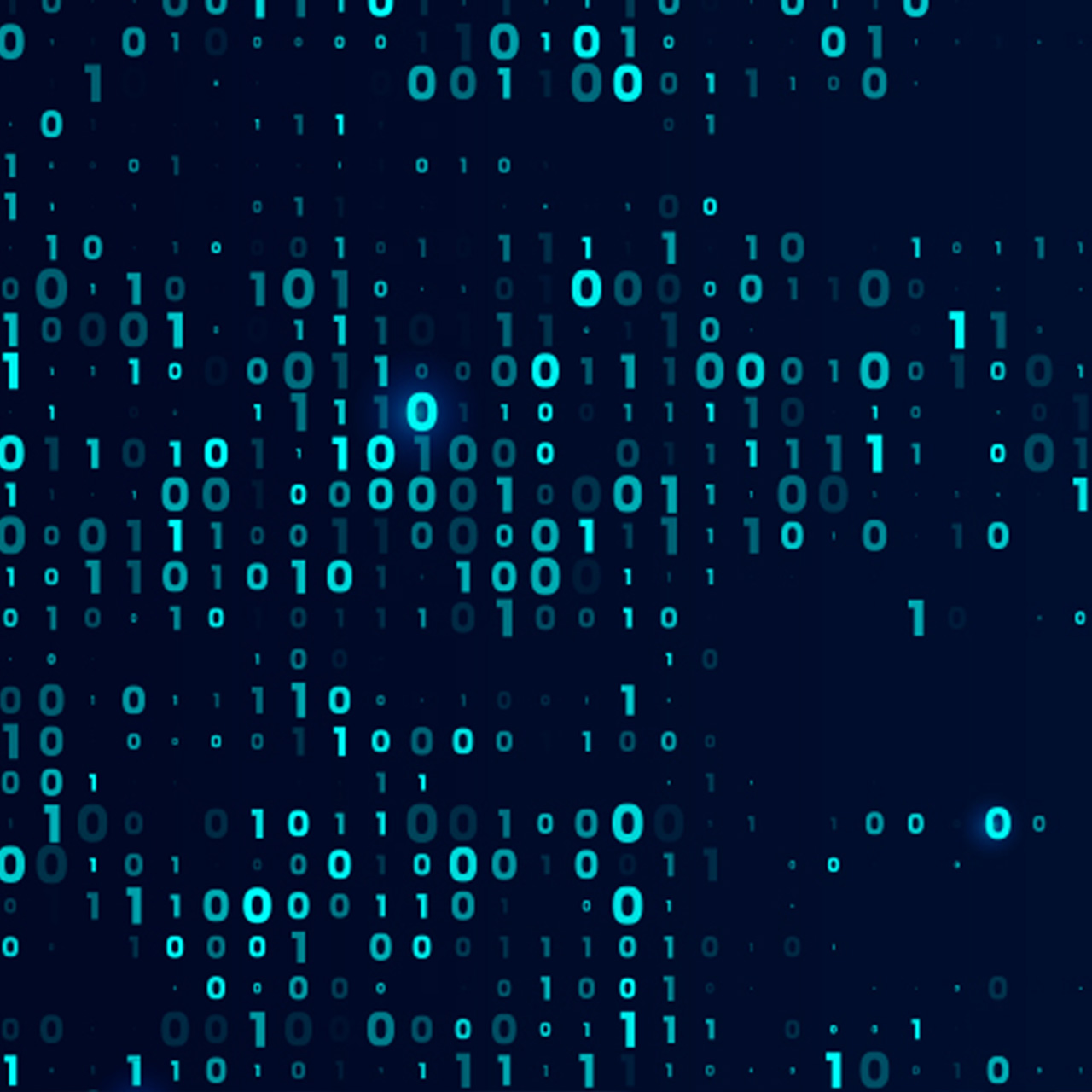 Une suite de code binaire qui illustre l'orientation mathématique et informatique de la formation.